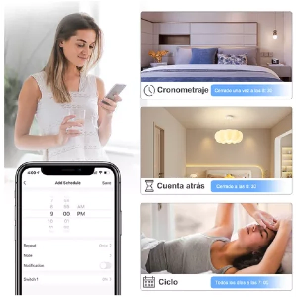 MOYAC Interruptor Inteligente Wi-fi De 1 Vías Negro Sin Neutro - Image 4