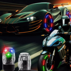 q1 Par de Luces para ruedas de coche, luces de boquilla de aire para neumáticos de motocicletas (x2)